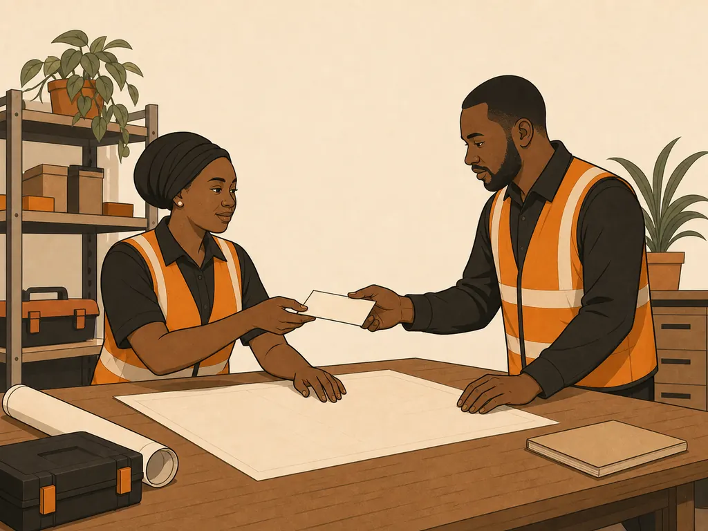 Two colleagues review an operations plan together.